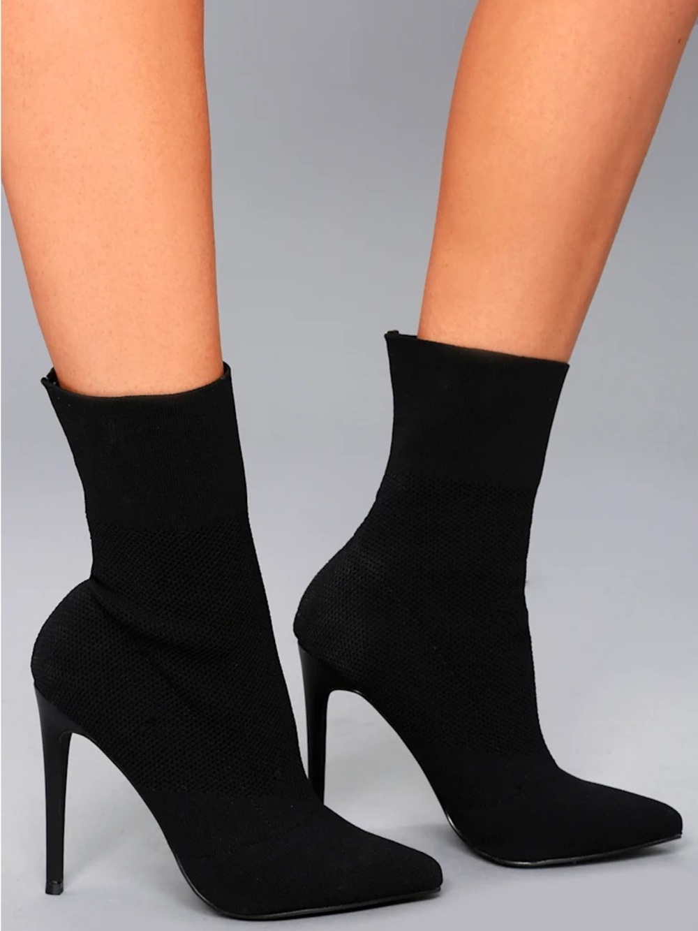 Steve Madden Century Black Sock Stiletto Boots